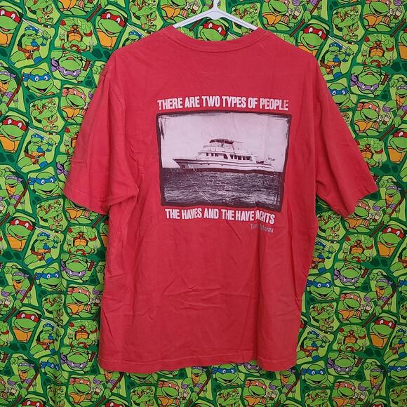 TOMMY BAHAMA RELAX LOGO RED MEN'S TEE SHIRT SZ L EUC - Picture 4 of 6